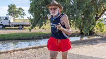 The original Roobock Man of the Julia Creek Dirt n Dust Festival 88-year-old Fred Schneider from Charters Towers. Picture: Jo Thieme Photography