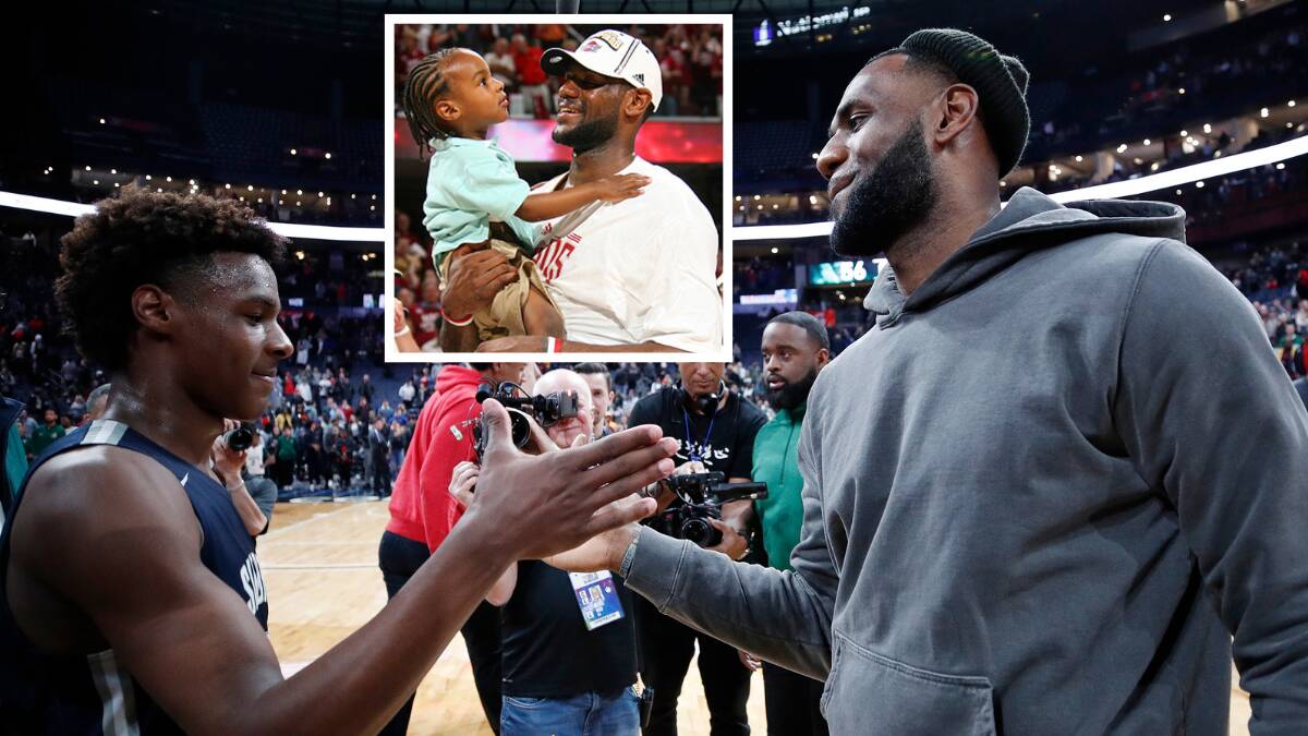LeBron James Jr and LeBron James Sr will soon play together with the LA Lakers. Picture by NBA/Getty Images