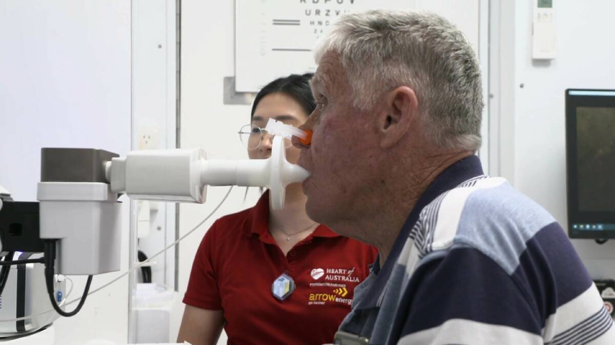 Graham Bowcock receiving a spirometry or breathing test. Picture supplied 