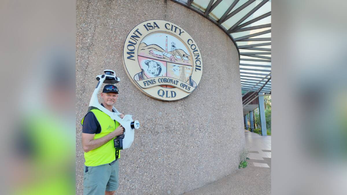 Co-Founder of Geo Scan 3D Craige Hills outside Mount Isa City Council. Picture supplied