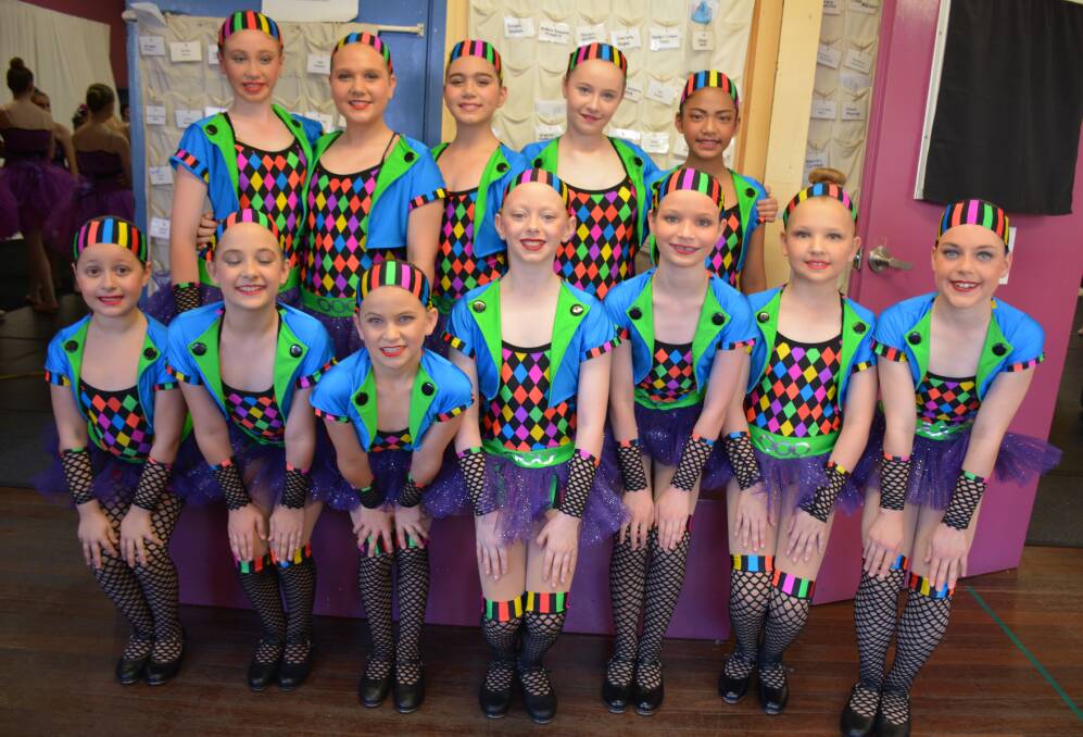 Mount Isa School of Dance students in their full costumes on Sunday. Photo: Chris Burns. 