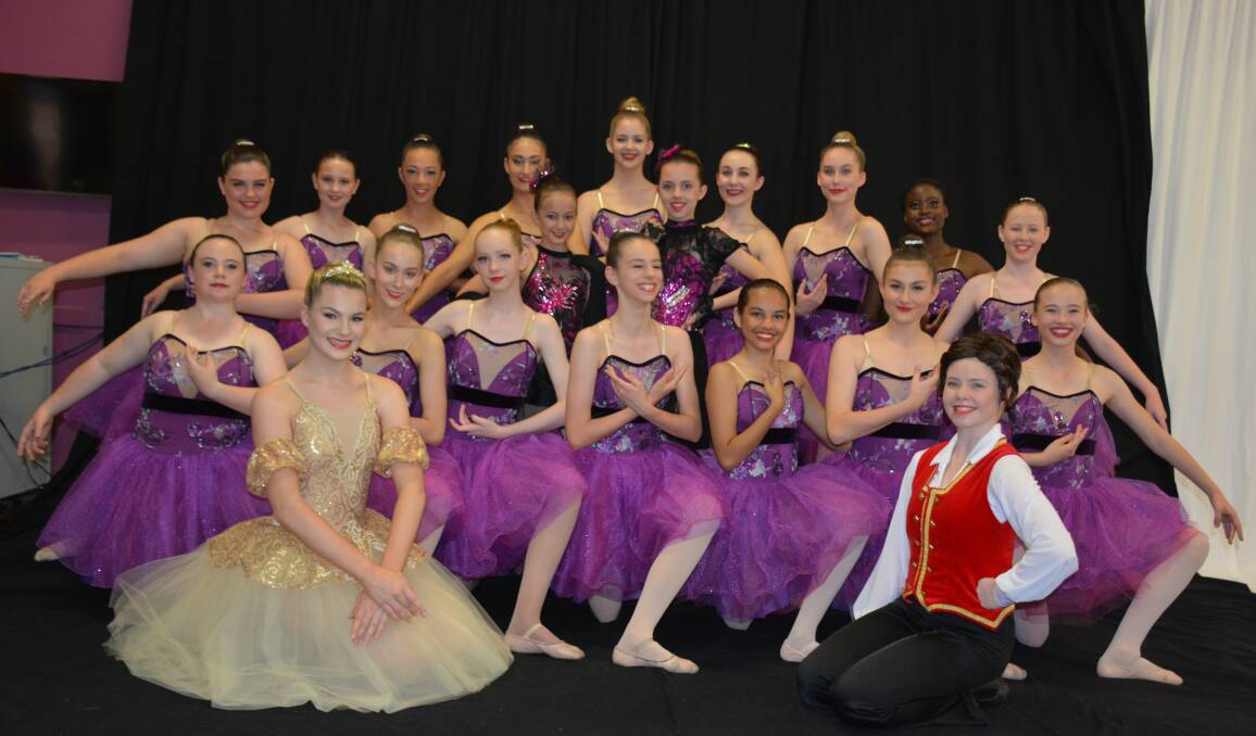 The Mount Isa School of Dance performers have their traditional photographs during on Sunday, before the final full dress rehearsal to be held Tuesday. Photo: Chris Burns. 