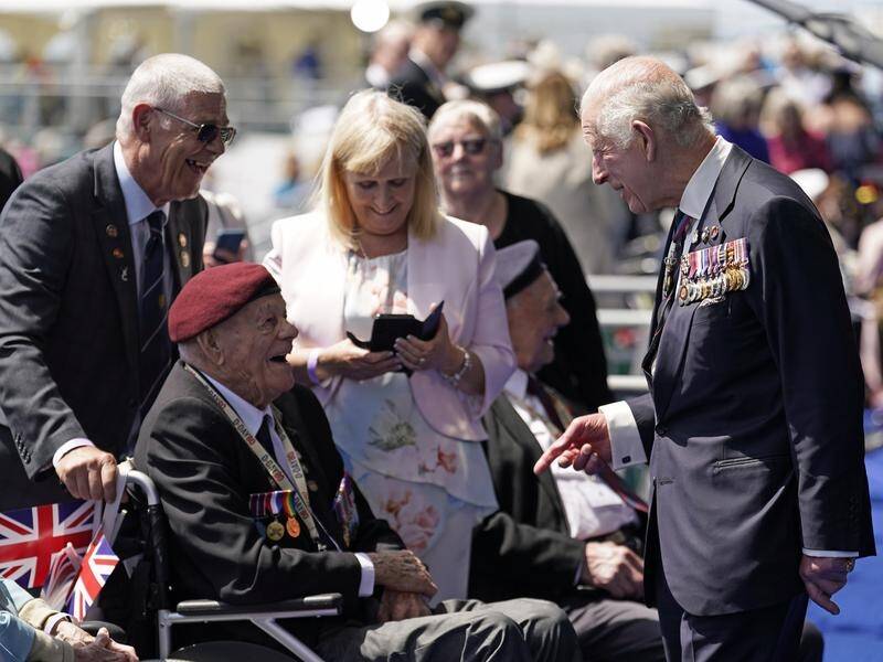 King Charles has met D-Day and Normandy veterans during the 80th anniversary of D-Day. (AP PHOTO)
