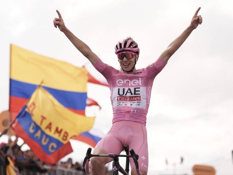 Tadej Pogacar has produced one of the great rides to blow the field apart at the Giro d'Italia. (AP PHOTO)