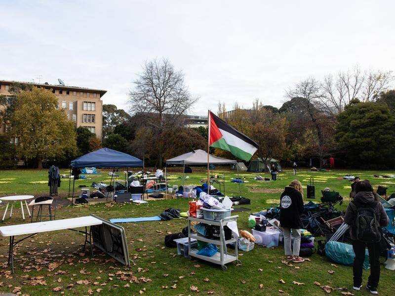Misconduct notices have reportedly been issued to Melbourne students involved in Palestine protests. (Diego Fedele/AAP PHOTOS)